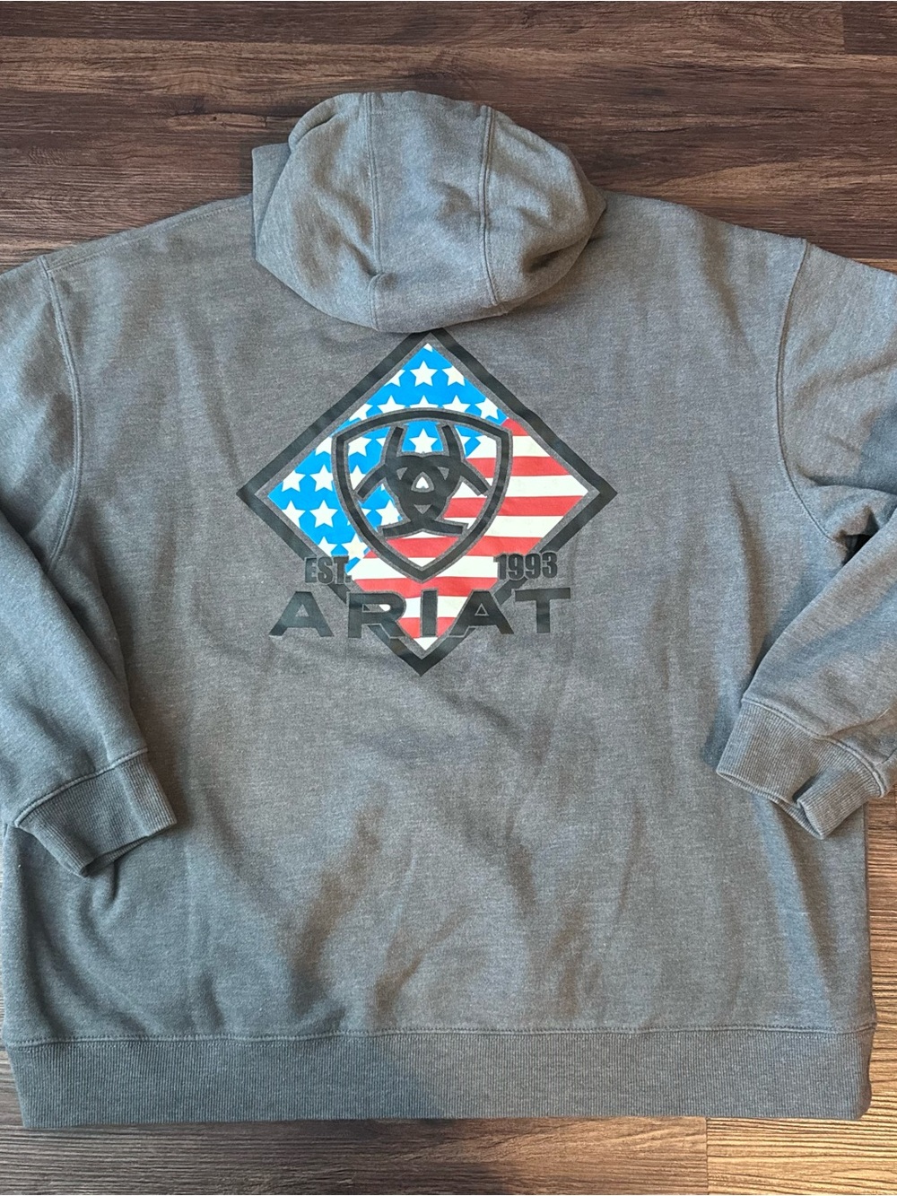 Ariat Hoodie Mens XL Gray Triangle Pride Hood Sweatshirt Pullover 10046654